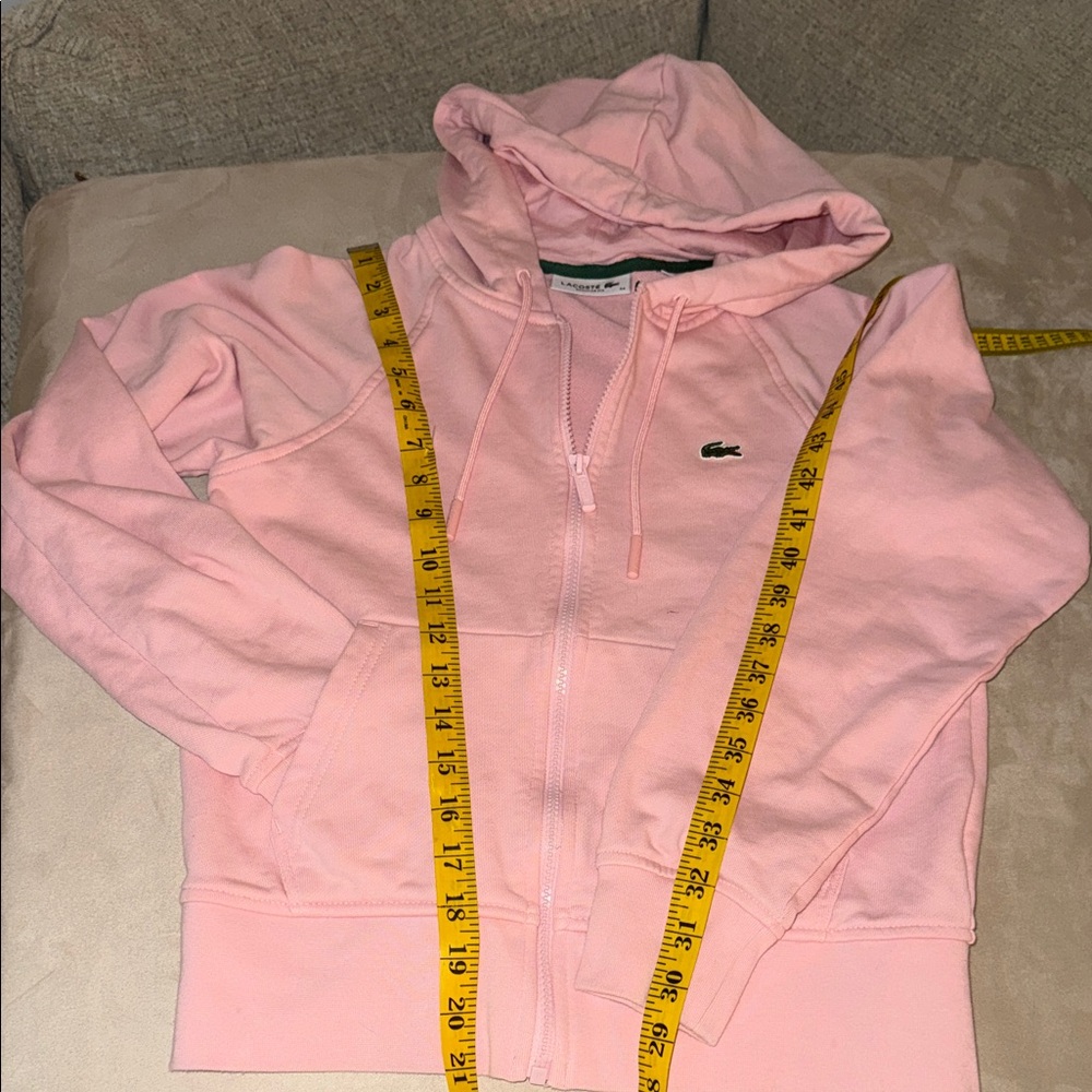 Lacoste Light Pink Zip-Up Hoodie - Picture 2 of 5